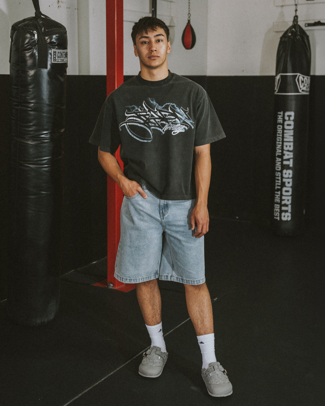 Washed Black Wrestling Tee