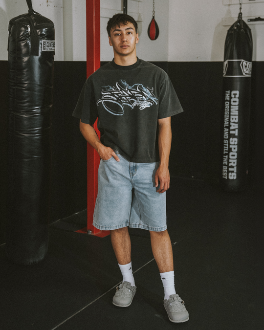 Washed Black Wrestling Tee