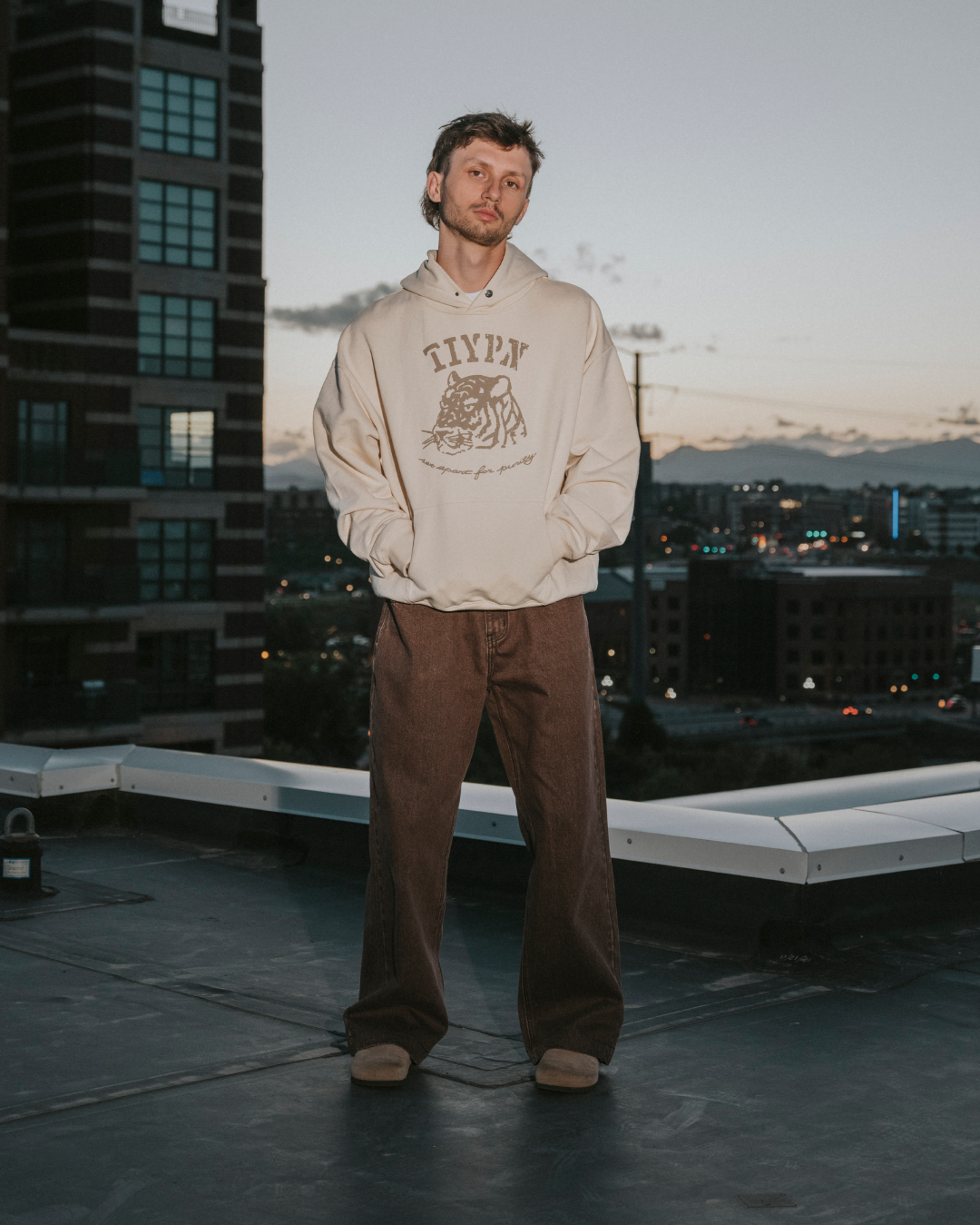 Cream Tiger Hoodie
