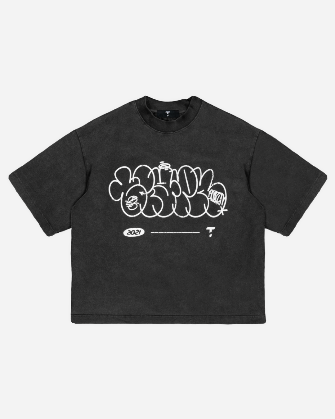 Washed Black Graffiti Tee