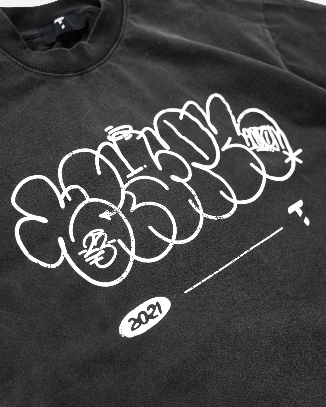 Washed Black Graffiti Tee