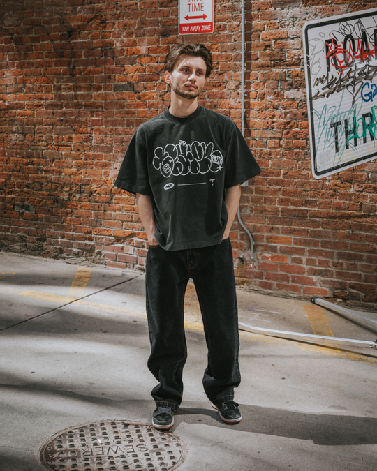 Washed Black Graffiti Tee
